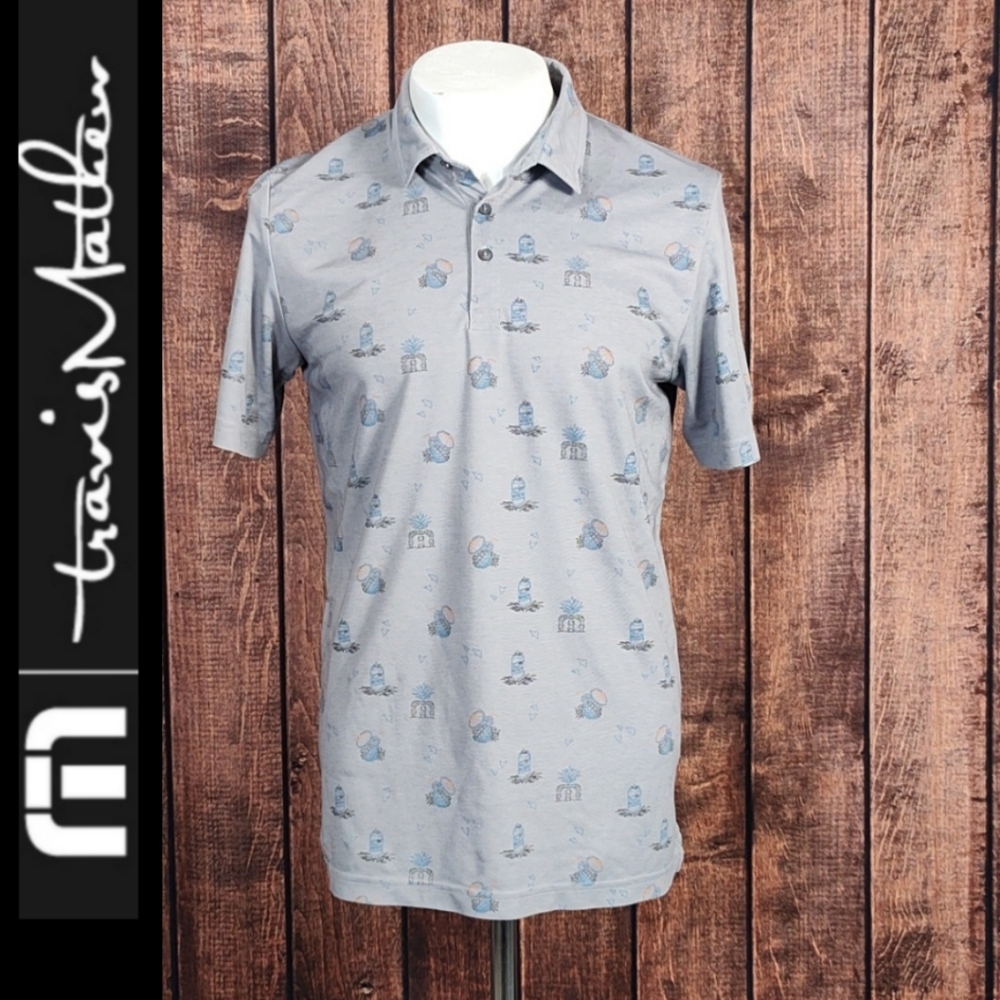 Limited Edition Mathew Beer Can And Tropical Drink Three Button Collar Shirt